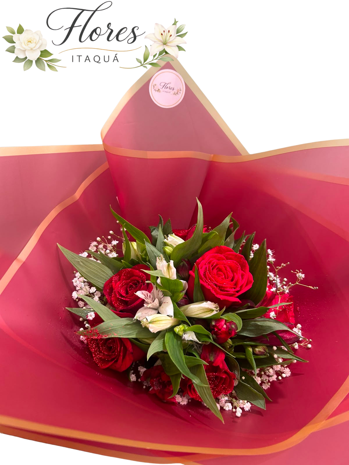Comprar Buquê com 6 Rosas Vermelhas na Itaqua Flores